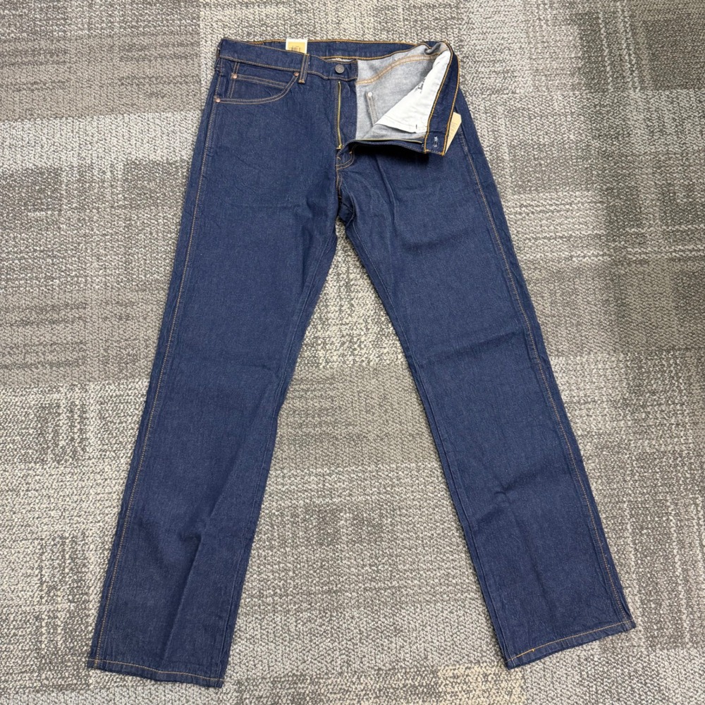 Levi's 557 Western Straight Jeans Mens 34x34 Indigo Blue Denim dark wash